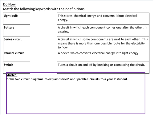 Electricity Do Nows