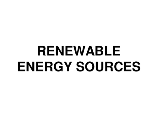 Renewable Energy Resources | Teaching Resources