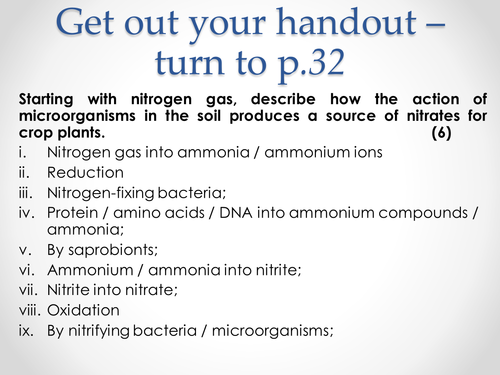 AQA A-level Biology (2016 specification). Section 5 Topic 13: Energy & ecosystems. 4 Fertilisers