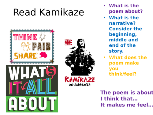 Kamikaze Beatrice Garland GCSE poetry 9-1 with interleaved content & structure strip for comparison