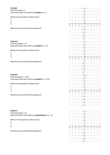 Parallel and perpendicular lines investigation | Teaching Resources