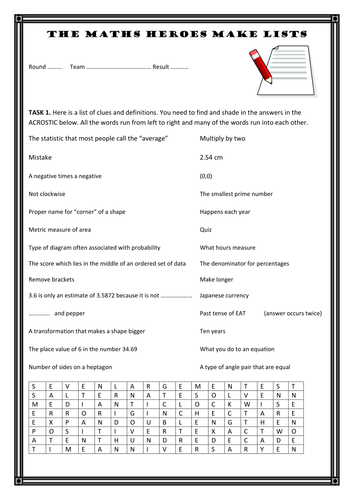 Maths Heroes - Round 4