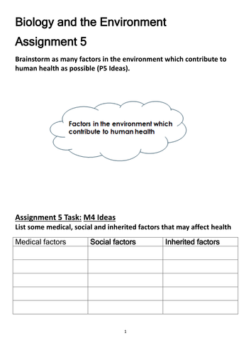 BTEC Level 2 Biology and the Environment: Genetic diseases PPT and Hand-out