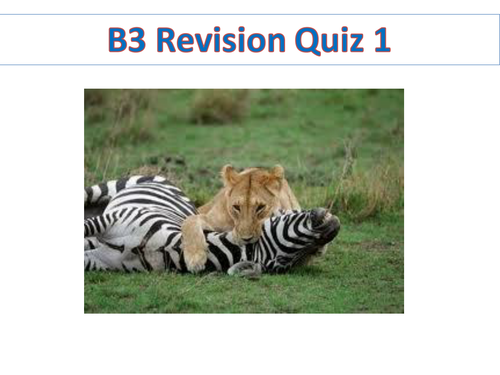 GCSE Revision Quiz: The environment, variation and the Nitrogen cycle.
