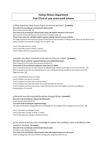 KS3 End of year Assessment Year 8