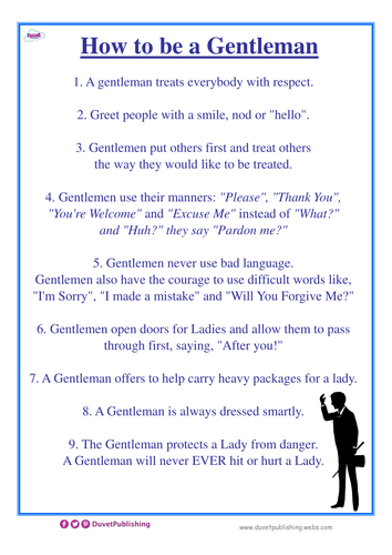 How To Be A Gentleman And How To Be A Lady Teaching Resources