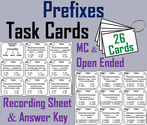 Prefixes Task Cards