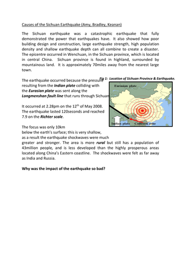 sichuan earthquake case study a level