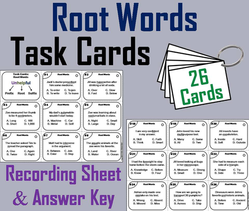 Root Words Task Cards