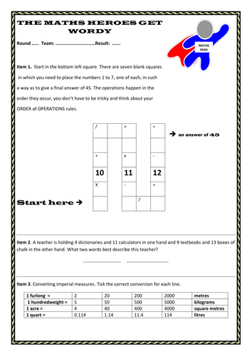 The Maths Heroes Get Wordy