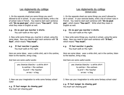 french-worksheet-about-school-rules-teaching-resources