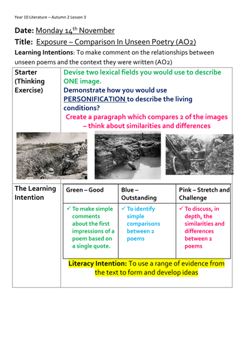 AQA Lit - Paper 2 - Exposure - Wilfred Owen