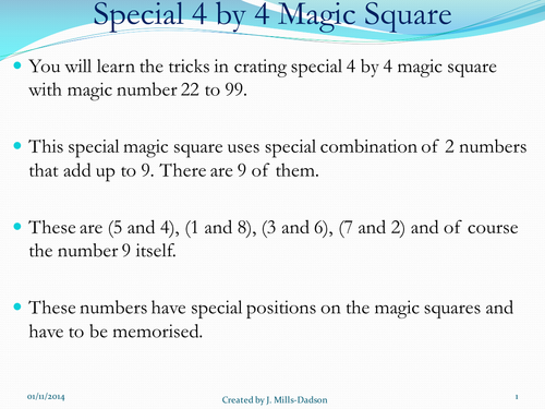 Step by step approach to creating magic square | Teaching Resources