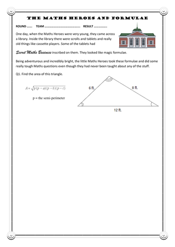 The Maths Heroes Discover Formulae