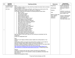 Introduction to Islam KS1 Lesson Plan, Information Text and Worksheet