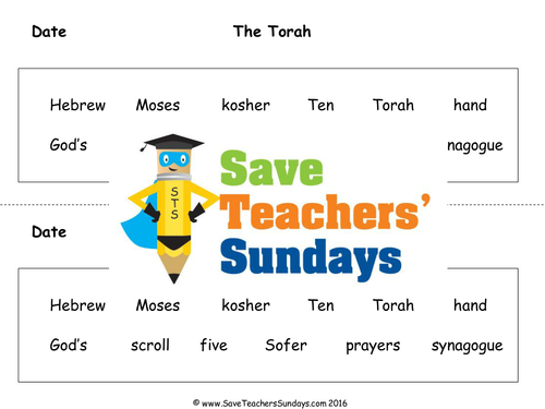 The Torah KS1 Lesson Plan Worksheets and Plenary Activity Teaching
