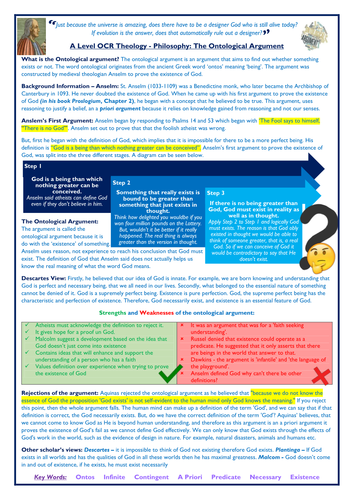 Ontological Argument Handouts