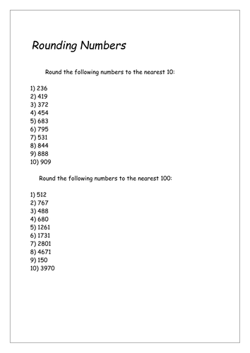 Rounding to multiples of 10, 1 and 2 decimal places, and 1 and 2 significant figures