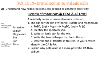 Introduction to voltaic cells | Teaching Resources