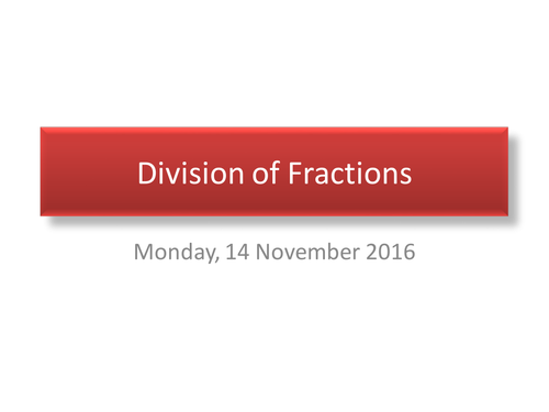 Division of Fractions