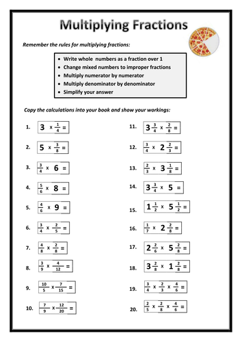 Fractions - Multiplying & Dividing Worksheets | Teaching Resources