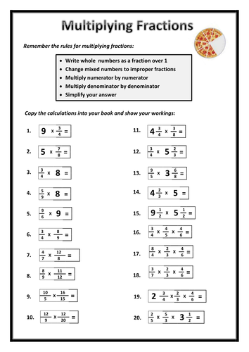 Fractions - Multiplying & Dividing Worksheets | Teaching Resources