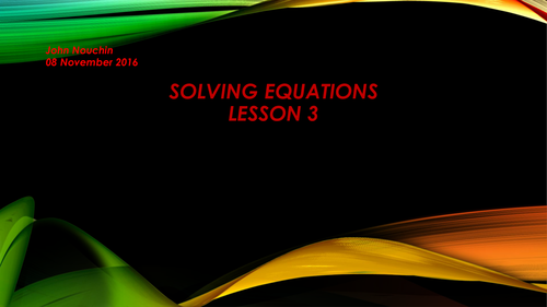 Solving-equations-Lesson 3