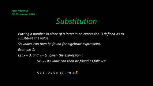 Algebraic-Substitution
