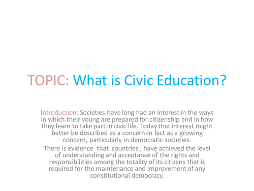 Explain 5 Agencies Of Civic Education Pdf Class