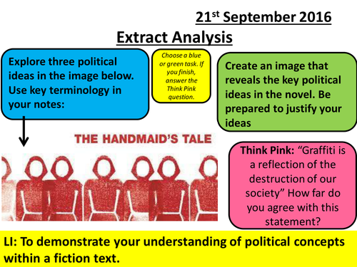 The Handmaid's Tale - Social Protest and Political Writing Mock Assessment Lessons