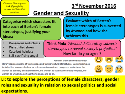 The Handmaid's Tale AQA New Spec: Gender and Sexuality