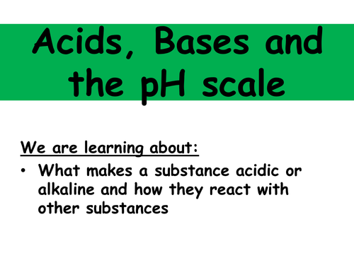 iGCSE Acids, bases and salts scheme of work