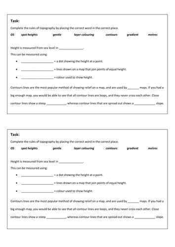 Map Skills - Topography and Contour Lines