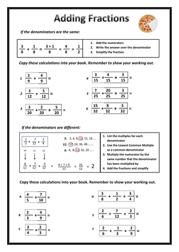 Adding Fractions Worksheets | Teaching Resources