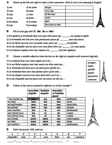 Mon Identité; Talking about Relationships; using reflexive verbs; pp. 50, 51, Studio book 2