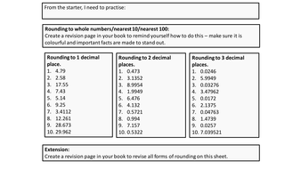 Rounding Differentiated Worksheet Teaching Resources