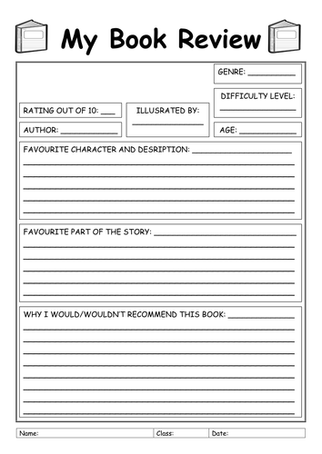 Book Review template | Teaching Resources