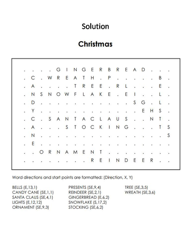 Christmas Word Search | Teaching Resources