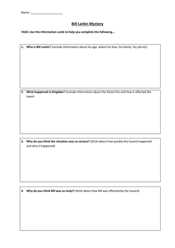 Forest Fire Mystery Lesson