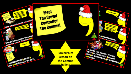 Commas in Lists - Christmas-Themed PowerPoint Lesson