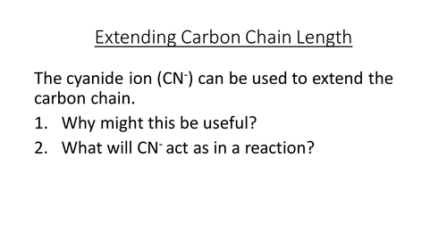 Extending the Carbon Chain Length and reactions of nitriles - complete lesson OCR