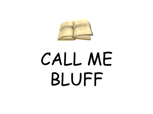 Call me Bluff English Word Starter PowerPoint Presentation