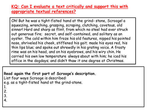 Aqa Paper 1-q4 Evaluate- 9-1- Scrooge- Can Be Adapted For Other Boards 