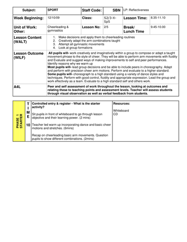 Cheerleading - 5 ongoing lesson plans | Teaching Resources