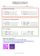Multiplying decimals homework tes picture