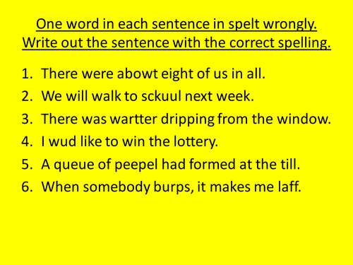 Spellings | Teaching Resources