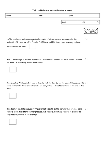 set of 27 year 6 original  SATS style test broken down into each objective