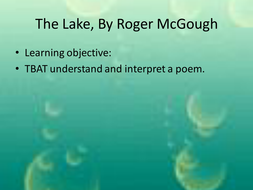 Poetry - The Lake, by Roger McGough | Teaching Resources