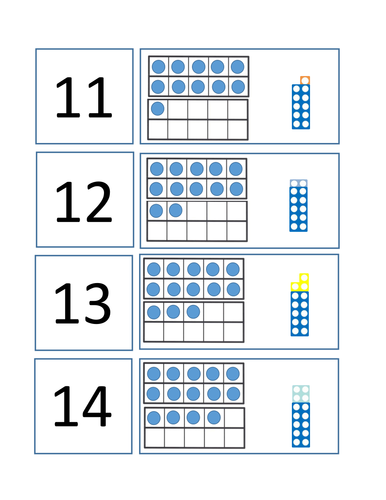 matching numbers 11 20 teaching resources