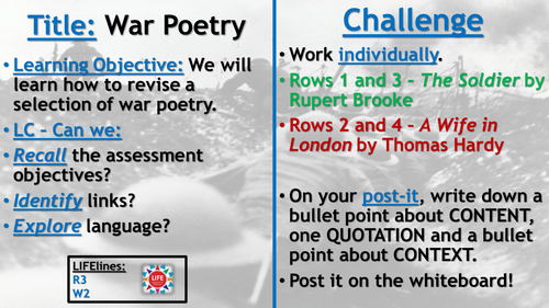 WJEC War Poetry Recap